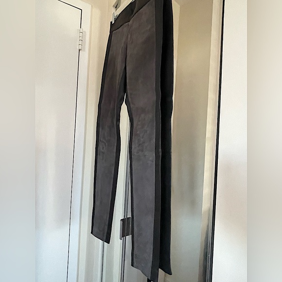 Club Monaco | Genuine Lamb/Goat Leather/Suede Pants | Worn1x | Black&Slate - Picture 5 of 9